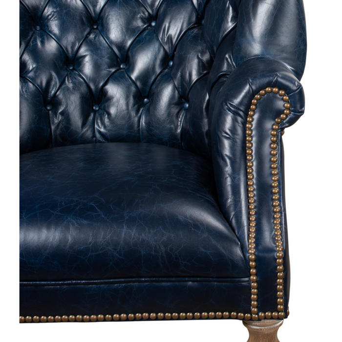 Sarreid  Welsh Blue Leather Chair