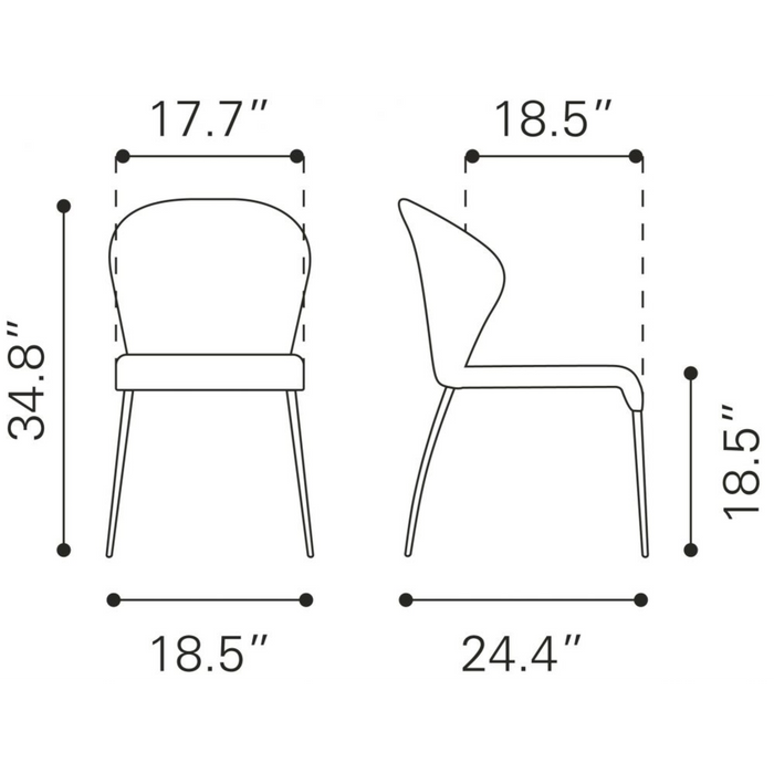 Zuo Modern Oulu Dining Chair Graphite