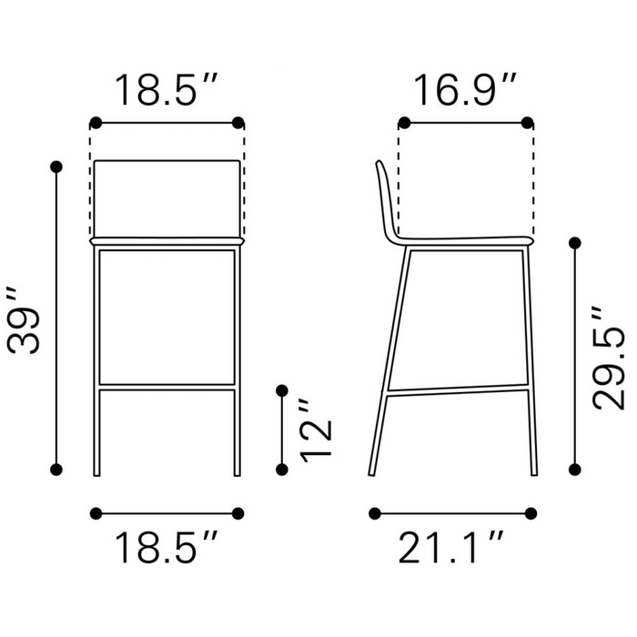 Zuo Modern Marina Barstool