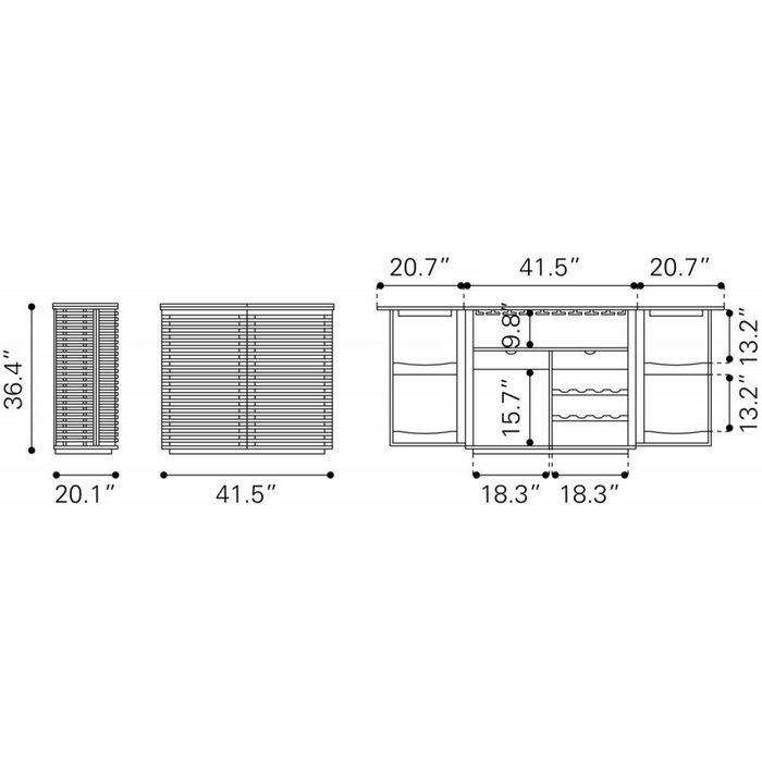 Zuo Modern Linea Bar Cabinet