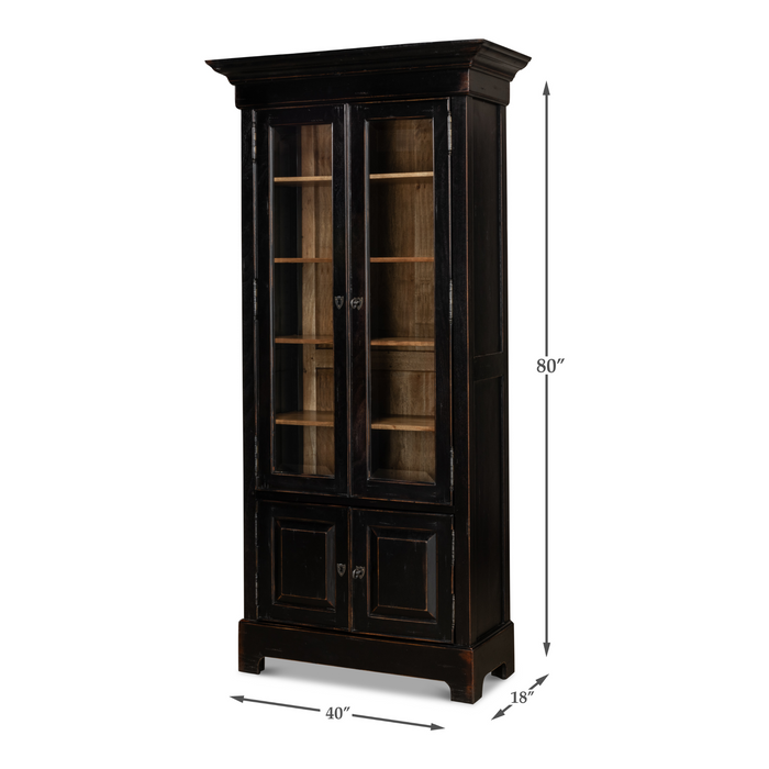 Sarreid Bookcase In Ebony Finish