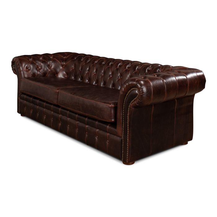 Sarreid Piccadilly  Sofa  Club Leather