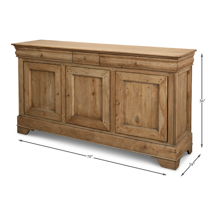 Sarreid Cafe Au Lait Buffet  Driftwood Finish