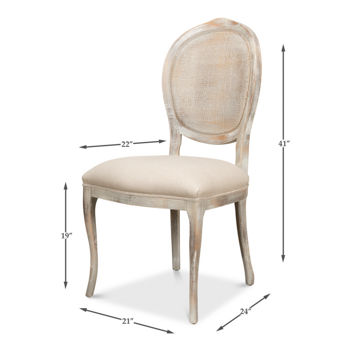 Sarreid Oval Cane Back Chair