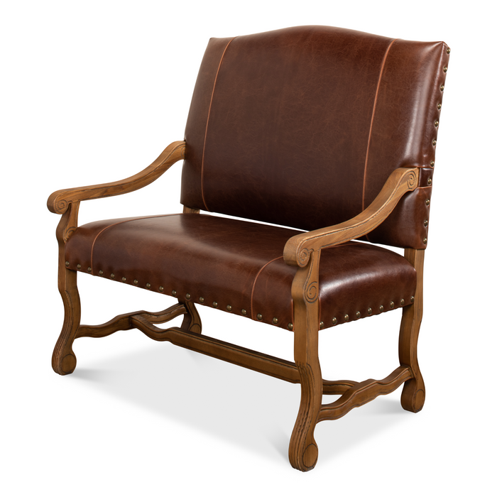 Sarreid Italian Leather Settee