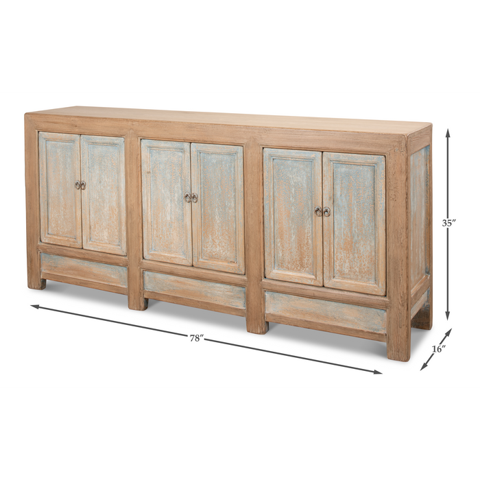 Sarreid Gansu Sideboard  6 Door  Pine