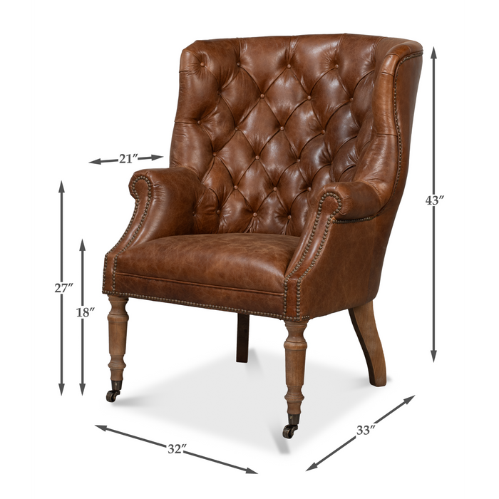 Sarreid Welsh Leather Chair