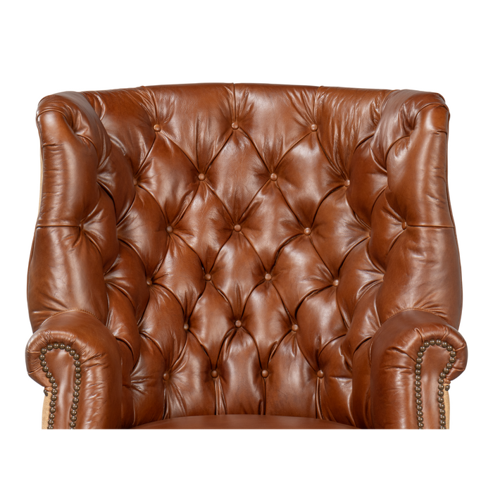 Sarreid  Welsh Leather & Jute Chair