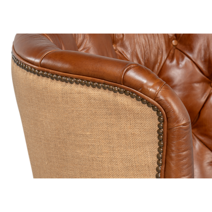 Sarreid  Welsh Leather & Jute Chair