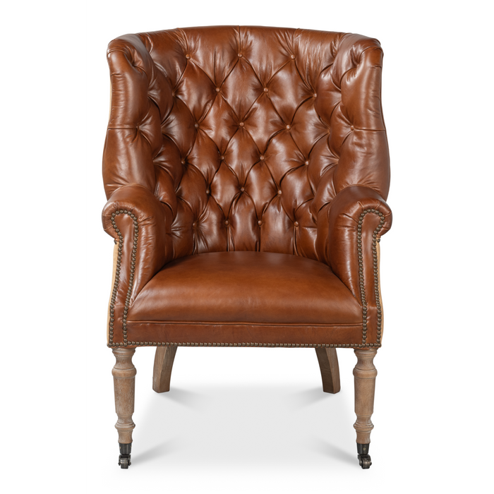 Sarreid  Welsh Leather & Jute Chair