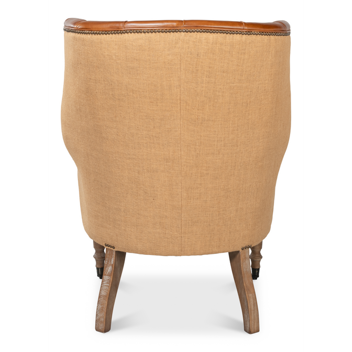 Sarreid  Welsh Leather & Jute Chair