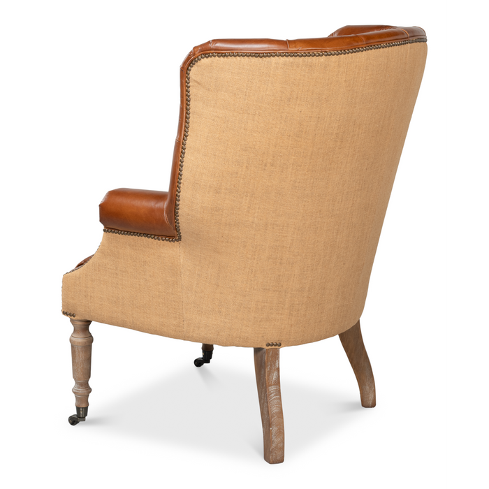 Sarreid  Welsh Leather & Jute Chair