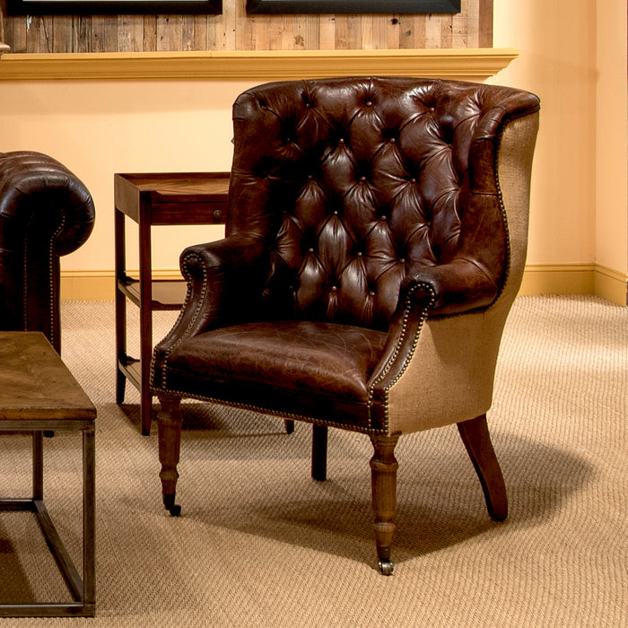 Sarreid  Welsh Leather & Jute Chair