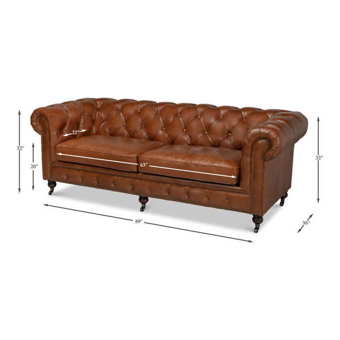 Sarreid Castered Chesterfield Sofa