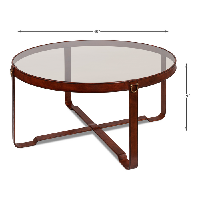 Sarreid Harness Round Coffee Table