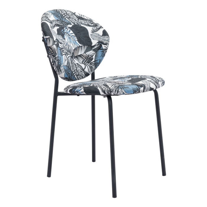 Zuo Modern Clyde Dining Chair Leaf Print & Black