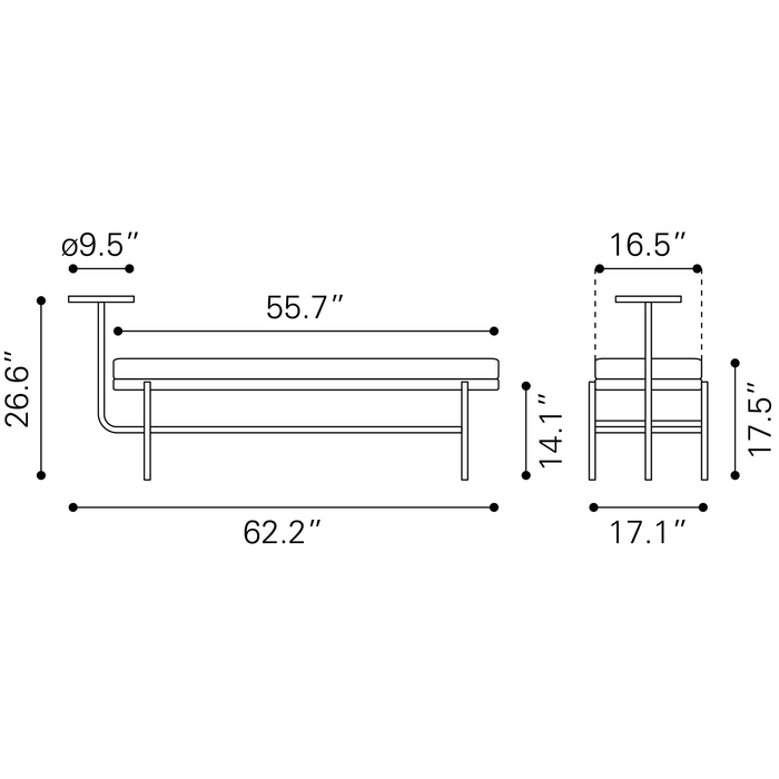 Zuo Modern Ploce Bench