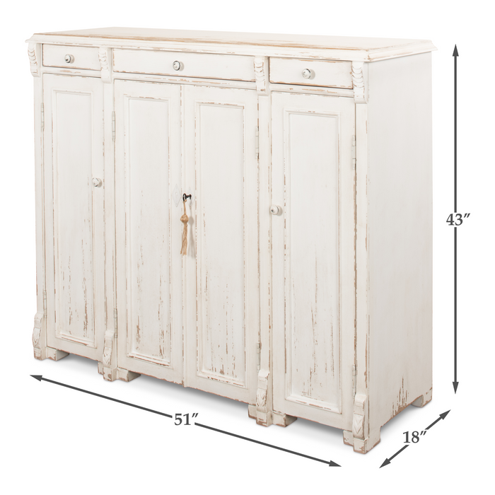 Sarreid White Swan Tall Sideboard