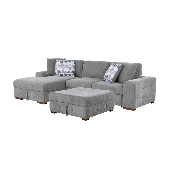 Homelegance Raife 3-Piece Sectional with Left Chaise and Ottoman