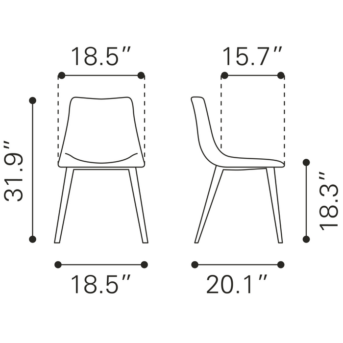 Zuo Modern Daniel Dining Chair (Set of 2)