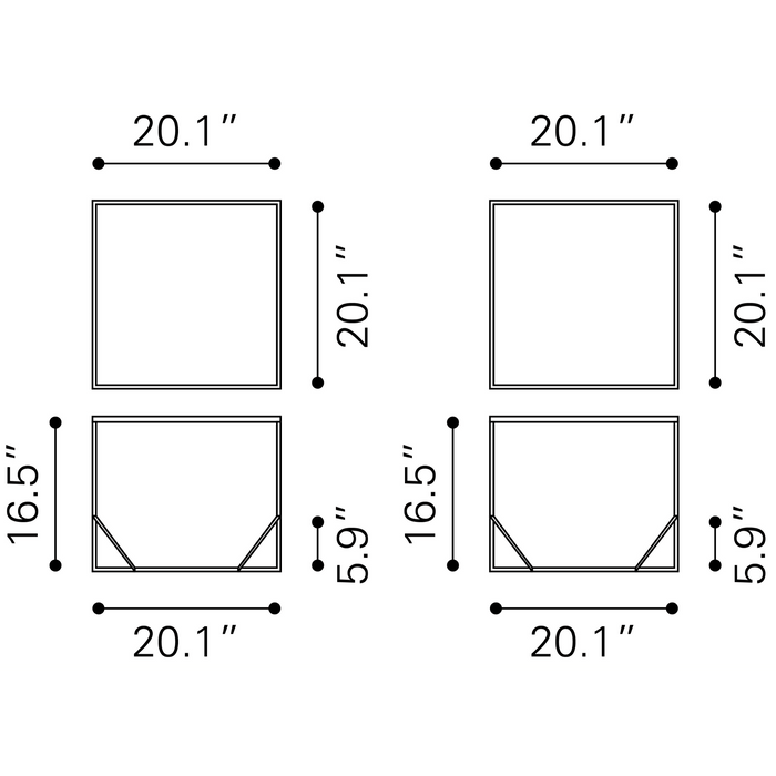 Zuo Modern Arzon Coffee Table Set