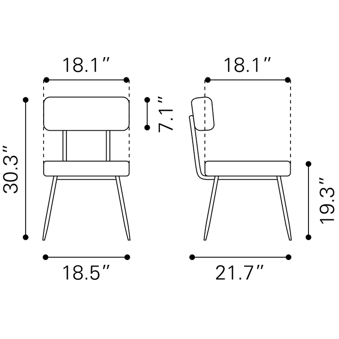 Zuo Modern Blanca Dining Chair (Set of 2)
