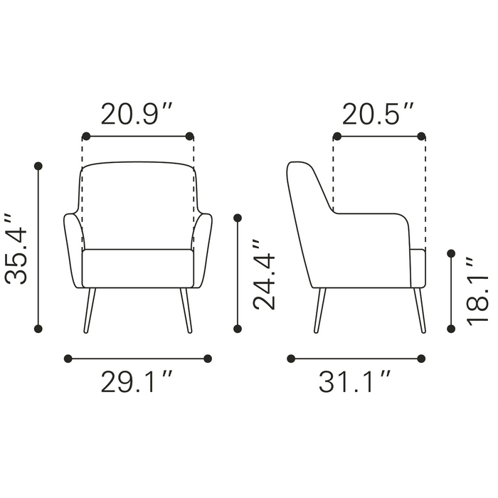 Zuo Modern Tasmania Accent Chair