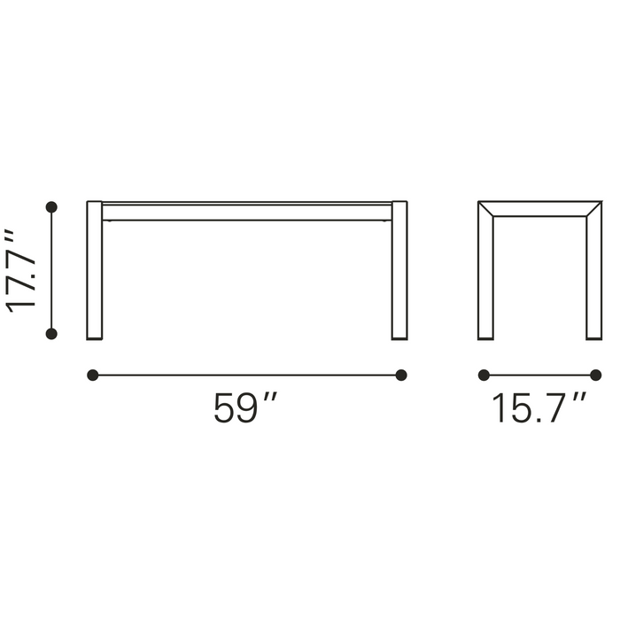 Zuo Modern Metropolitan Double Bench