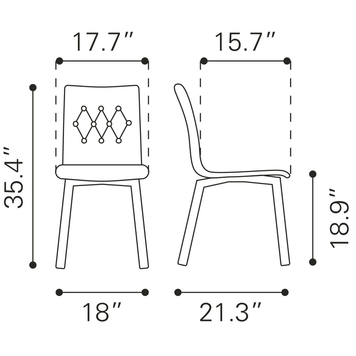 Zuo Modern Orebro Dining Chair Graphite