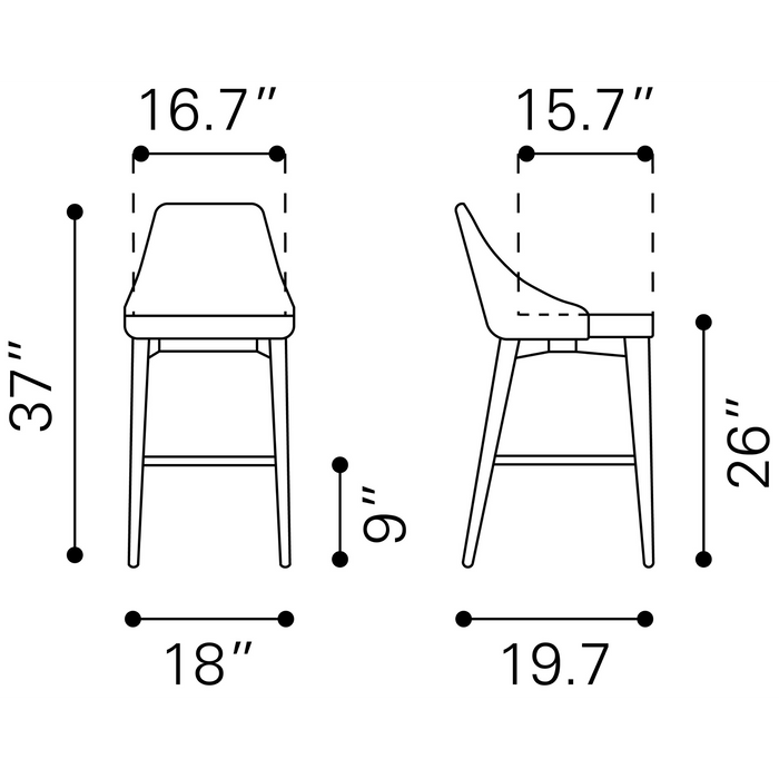 Zuo Modern Moor Counter Stool