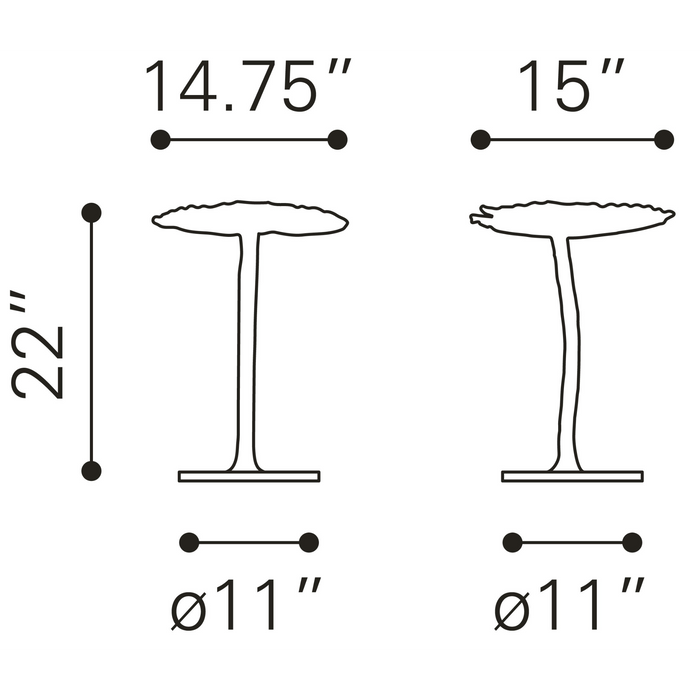 Zuo Modern Lily Side Table