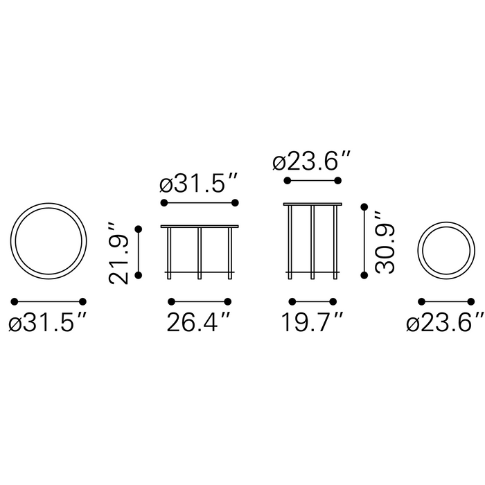 Zuo Modern Davis Coffee Table (Set of 2)