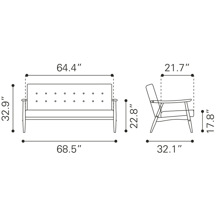 Zuo Modern Rocky Sofa