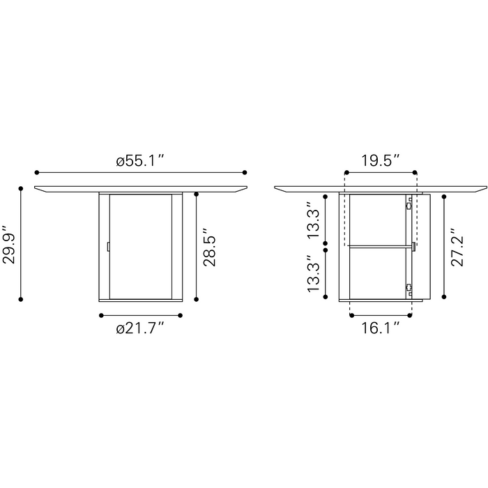 Zuo Modern Izola Dining Table