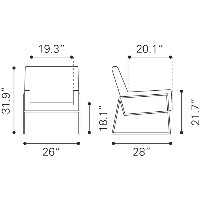 Zuo Modern New York Accent Chair