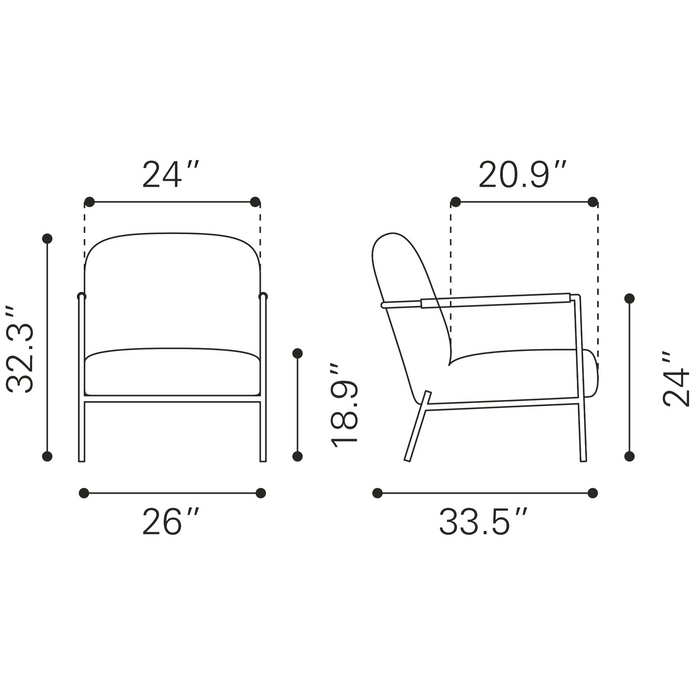 Zuo Modern Chicago Accent Chair