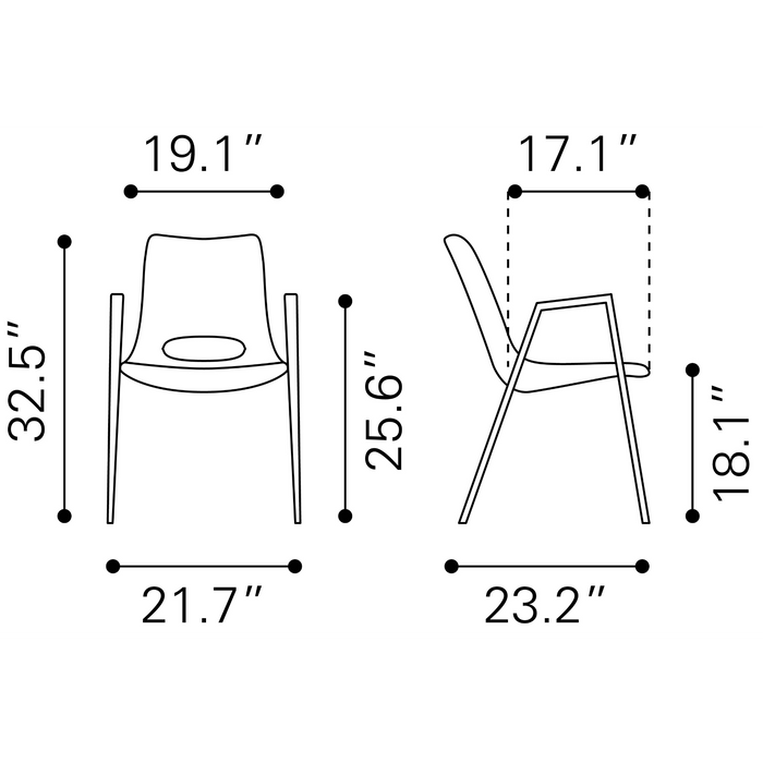 Zuo Modern Desi Dining Chair (Set of 2)