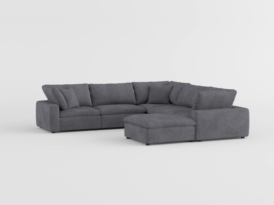 Homelegance Guthrie 4-Piece Modular Sectional with Ottoman (2 Matching Pillows Included)