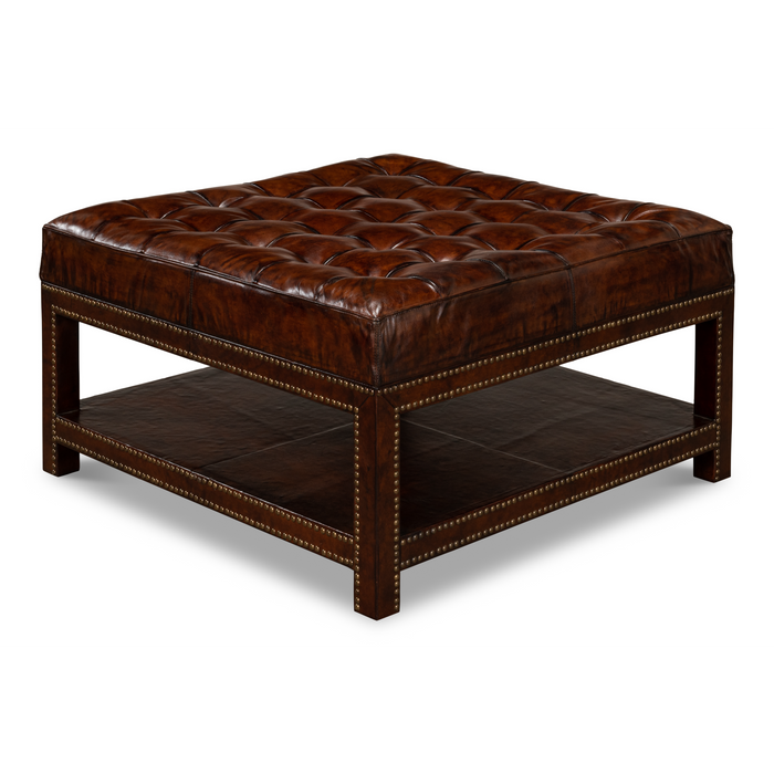 Sarreid  Vintage Tufted Ottoman