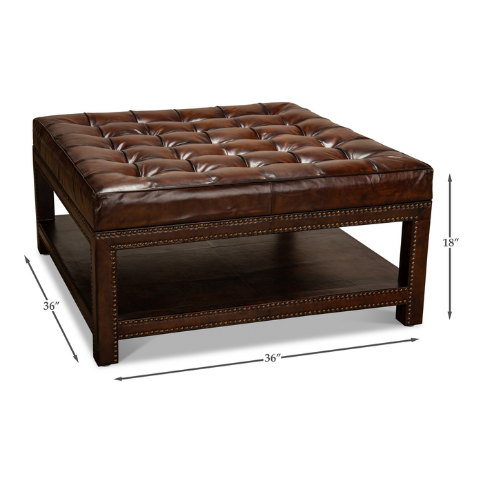 Sarreid  Vintage Tufted Ottoman