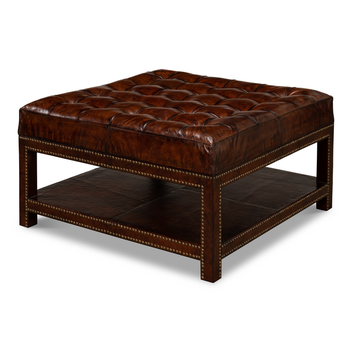 Sarreid  Vintage Tufted Ottoman