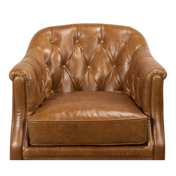 Sarreid Coolidge Leather Swivel Chair