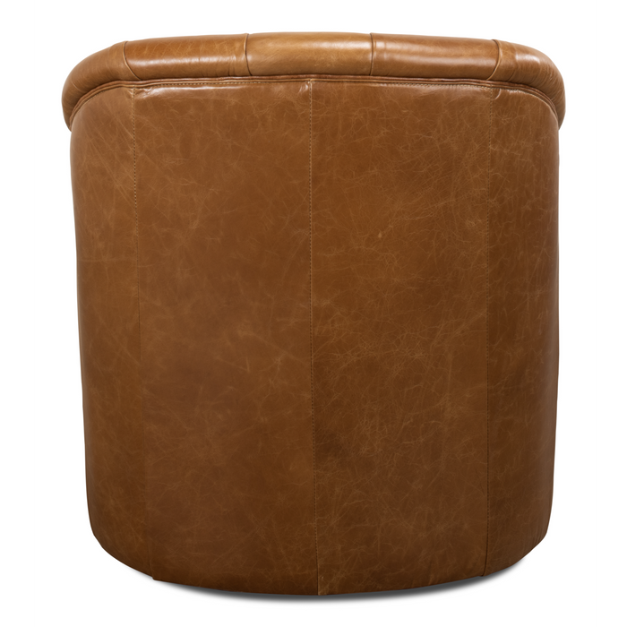 Sarreid Coolidge Leather Swivel Chair