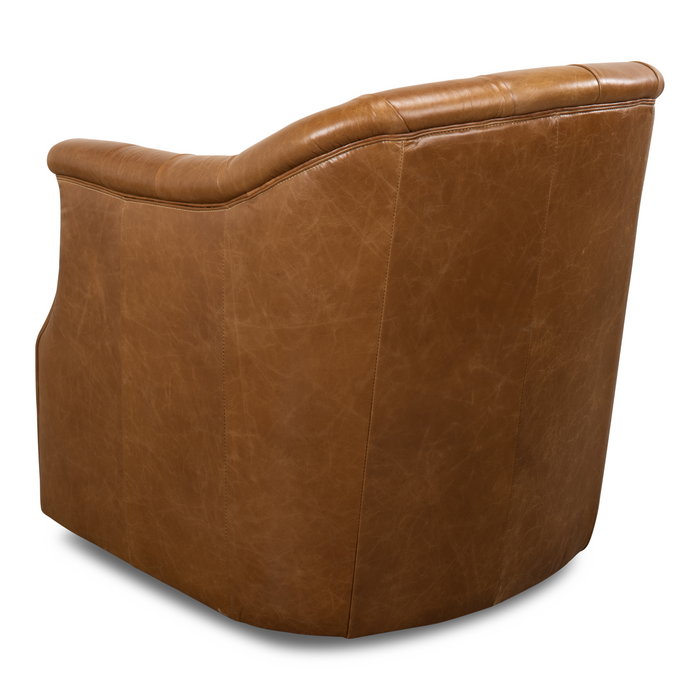 Sarreid Coolidge Leather Swivel Chair