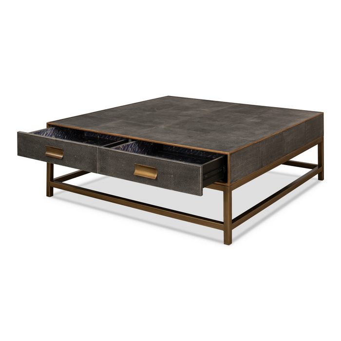 Sarreid Gideon Shagreen Square Coffee Table