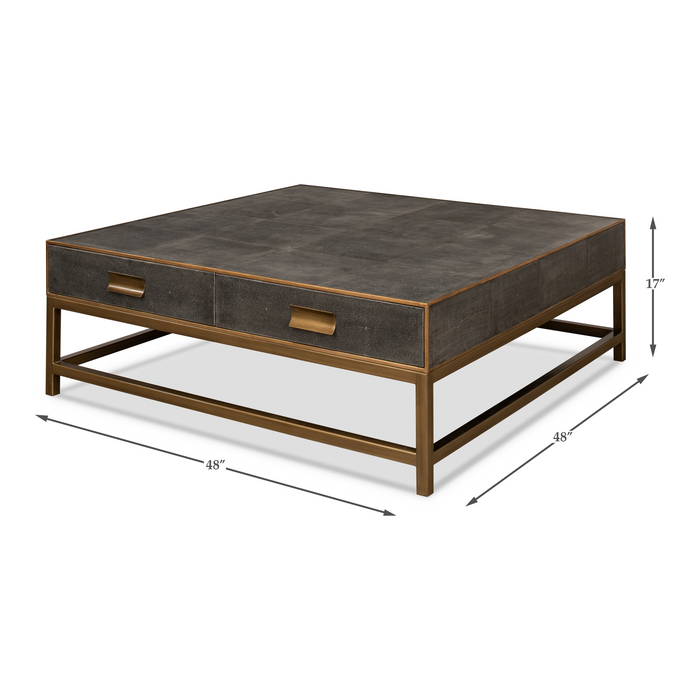 Sarreid Gideon Shagreen Square Coffee Table