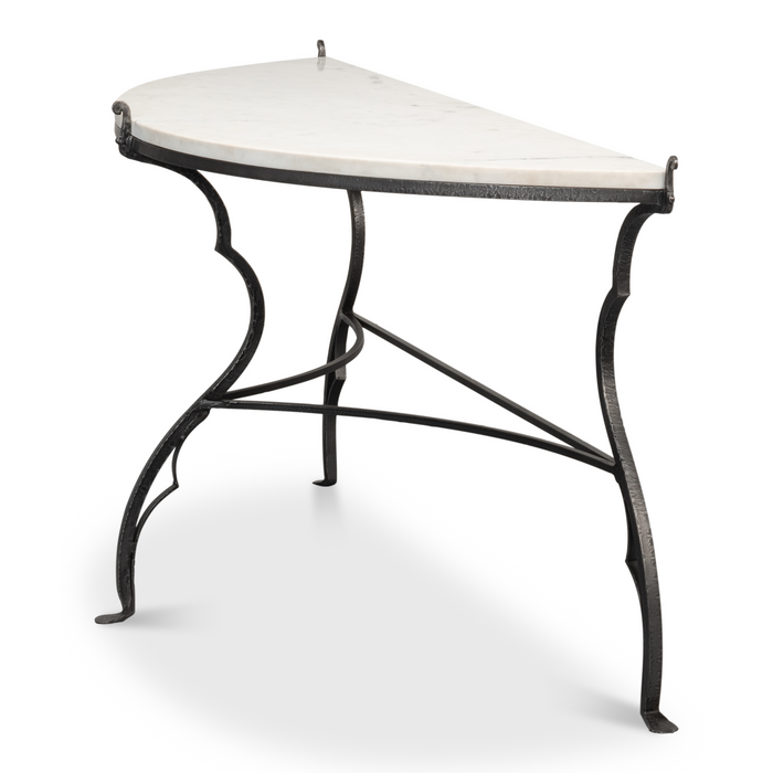 Sarreid Marylin Demilune With Marble Top