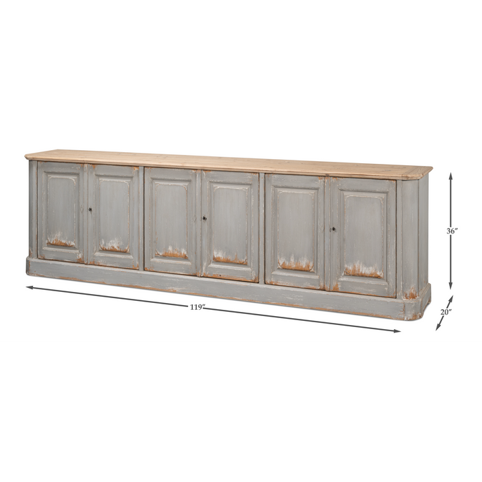 Sarreid Karlsson Antique Swedish Grey Sideboard