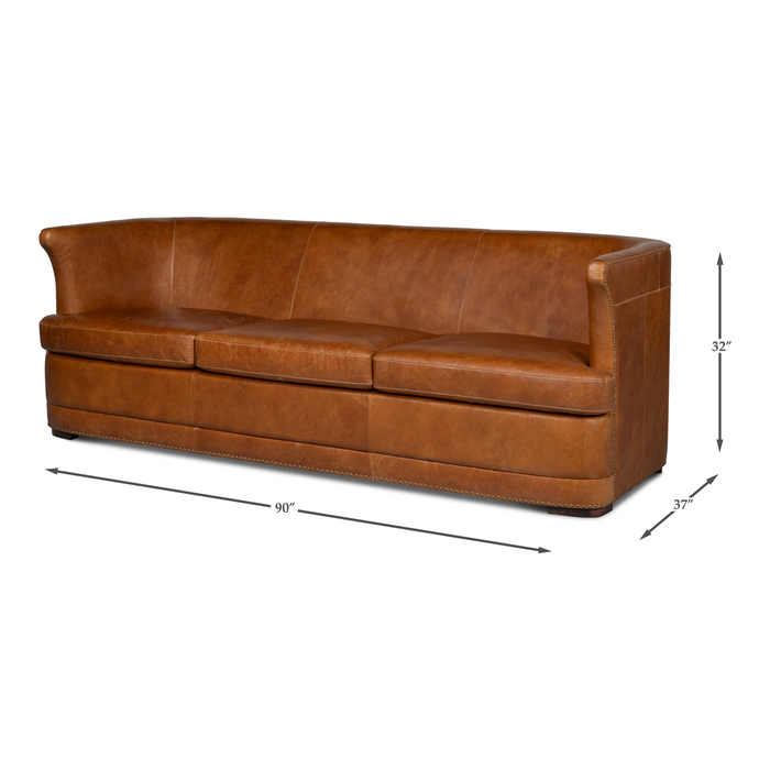 Sarreid Mcmillan Distilled Leather Sofa