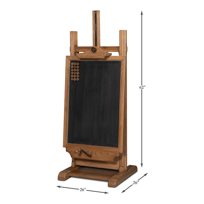 Sarreid Haagen Adjustable Blackboard Easel